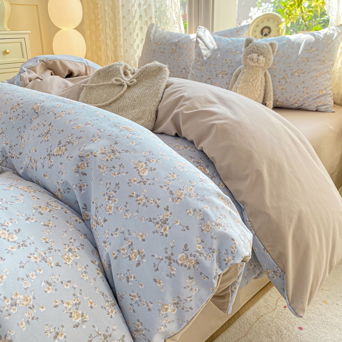 91家纺网 家纺一手货源 找家纺 豫见家纺 2026新款古法水洗仿棉云感纱四件套 晨露