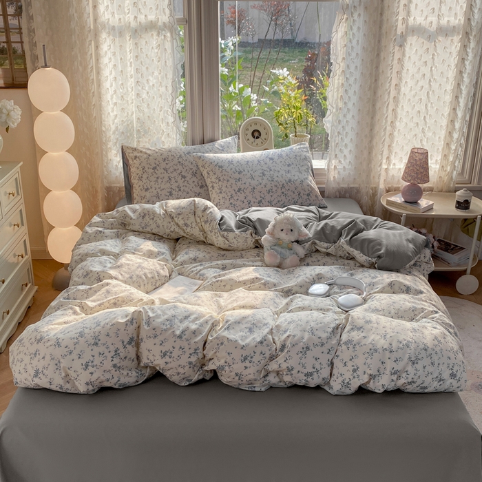 91家纺网 家纺一手货源 找家纺 豫见家纺 2026新款古法水洗仿棉云感纱四件套 初夏