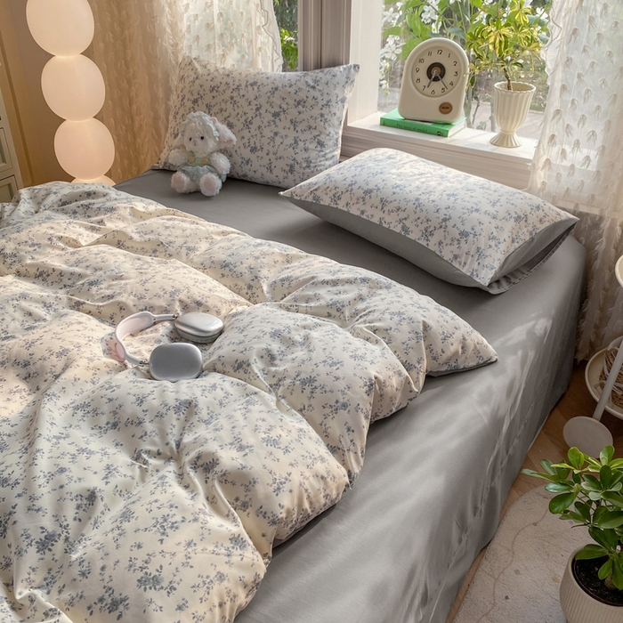 91家纺网 家纺一手货源 找家纺 豫见家纺 2026新款古法水洗仿棉云感纱四件套 初夏