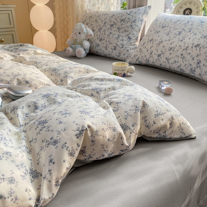 91家纺网 家纺一手货源 找家纺 豫见家纺 2026新款古法水洗仿棉云感纱四件套 初夏