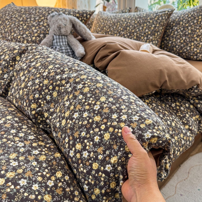 豫见家纺 2026新款古法水洗仿棉云感纱四件套 梵高映像