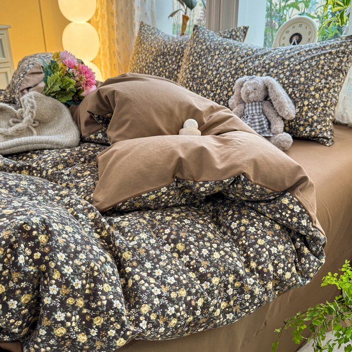 91家纺网 家纺一手货源 找家纺 豫见家纺 2026新款古法水洗仿棉云感纱四件套 梵高映像