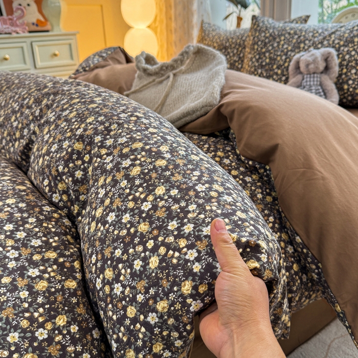 91家纺网 家纺一手货源 找家纺 豫见家纺 2026新款古法水洗仿棉云感纱四件套 梵高映像