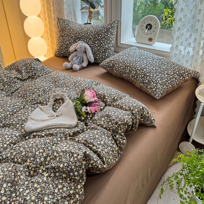 91家纺网 家纺一手货源 找家纺 豫见家纺 2026新款古法水洗仿棉云感纱四件套 梵高映像