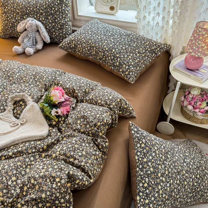 91家纺网 家纺一手货源 找家纺 豫见家纺 2026新款古法水洗仿棉云感纱四件套 梵高映像