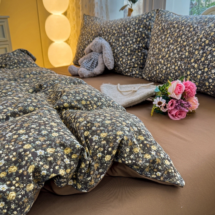 91家纺网 家纺一手货源 找家纺 豫见家纺 2026新款古法水洗仿棉云感纱四件套 梵高映像