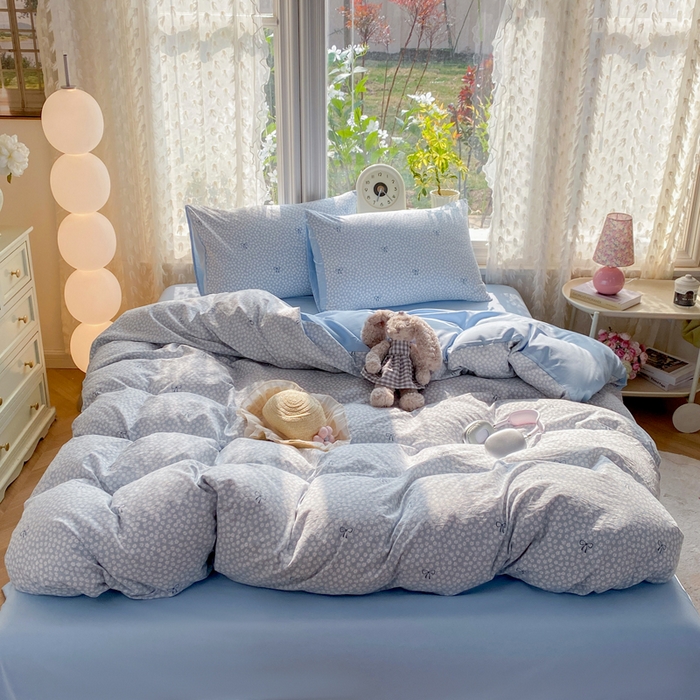 91家纺网 家纺一手货源 找家纺 豫见家纺 2026新款古法水洗仿棉云感纱四件套 赫莲娜