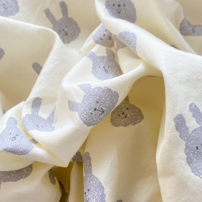 91家纺网 家纺一手货源 找家纺 豫见家纺 2026新款古法水洗仿棉云感纱四件套 吉米兔-灰