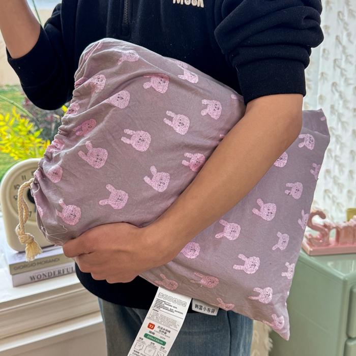 91家纺网 家纺一手货源 找家纺 豫见家纺 2026新款古法水洗仿棉云感纱四件套 吉米兔-紫