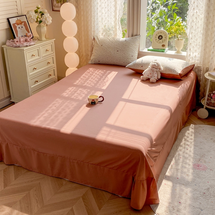 91家纺网 家纺一手货源 找家纺 豫见家纺 2026新款古法水洗仿棉云感纱四件套 浆果