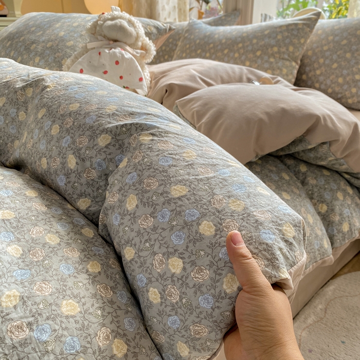 豫见家纺 2026新款古法水洗仿棉云感纱四件套 梦屿