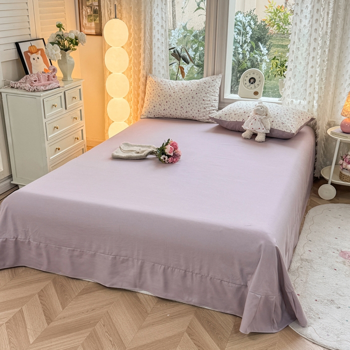 91家纺网 家纺一手货源 找家纺 豫见家纺 2026新款古法水洗仿棉云感纱四件套 蜜恋樱桃