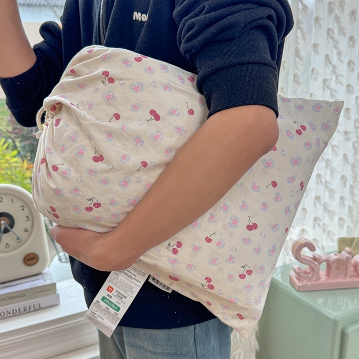 91家纺网 家纺一手货源 找家纺 豫见家纺 2026新款古法水洗仿棉云感纱四件套 蜜恋樱桃