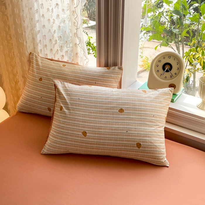 91家纺网 家纺一手货源 找家纺 豫见家纺 2026新款古法水洗仿棉云感纱四件套 南瓜派