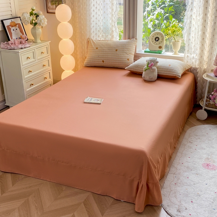 91家纺网 家纺一手货源 找家纺 豫见家纺 2026新款古法水洗仿棉云感纱四件套 南瓜派