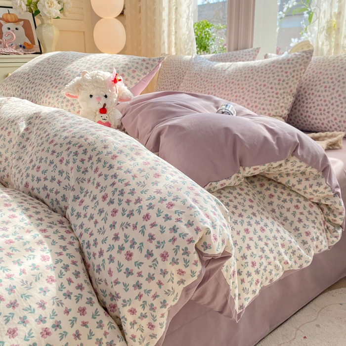 91家纺网 家纺一手货源 找家纺 豫见家纺 2026新款古法水洗仿棉云感纱四件套 千野合