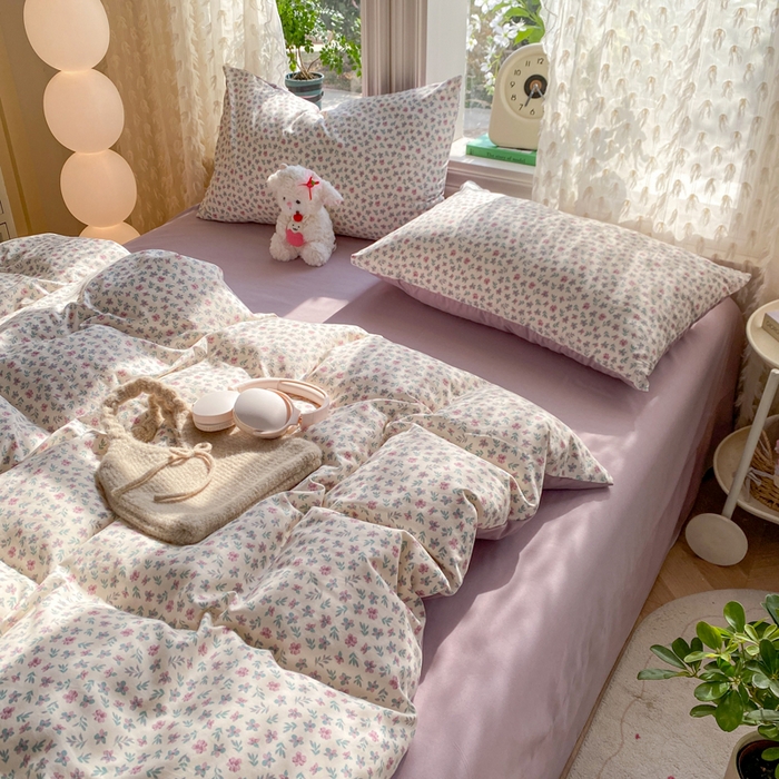 91家纺网 家纺一手货源 找家纺 豫见家纺 2026新款古法水洗仿棉云感纱四件套 千野合