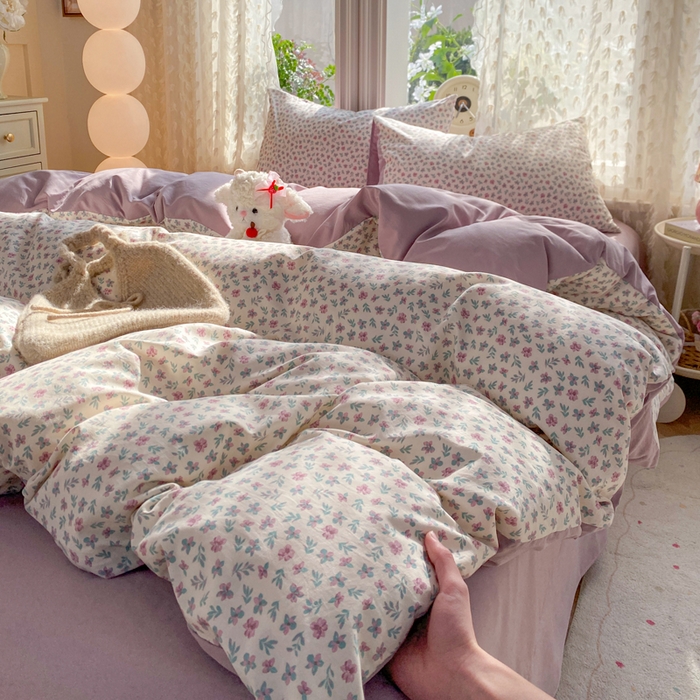 91家纺网 家纺一手货源 找家纺 豫见家纺 2026新款古法水洗仿棉云感纱四件套 千野合