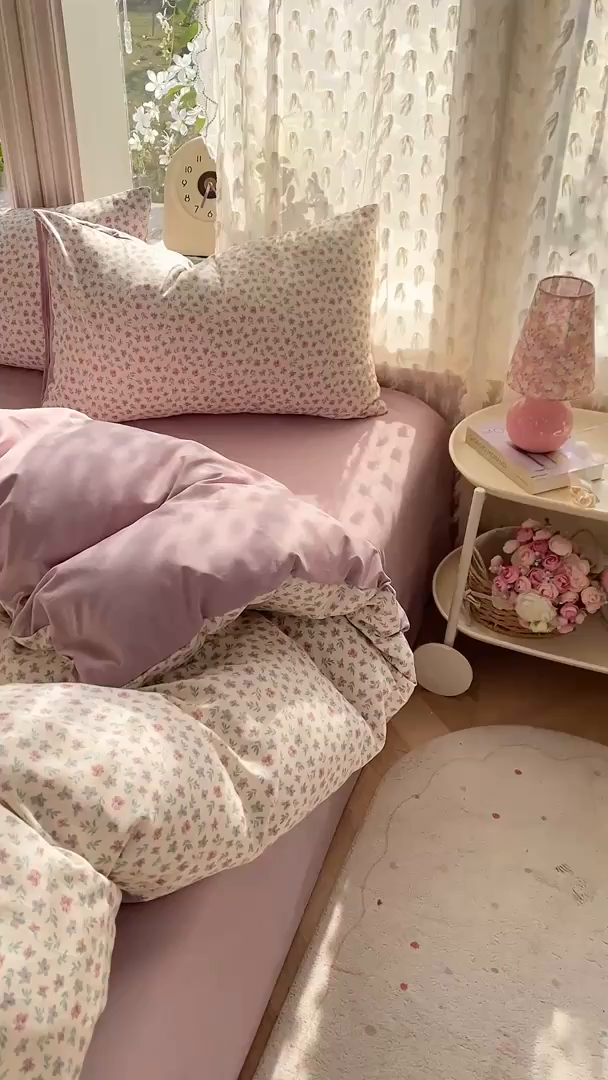 91家纺网 家纺一手货源 找家纺 豫见家纺 2026新款古法水洗仿棉云感纱四件套 千野合