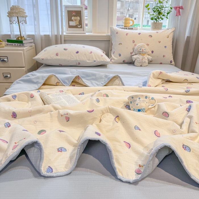 91家纺网 家纺一手货源 找家纺 爱屋及屋 2026新款双层纱小包边棉花夏被【含买家秀】 小西瓜