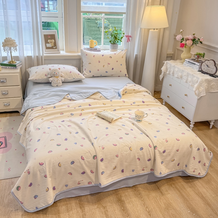 91家纺网 家纺一手货源 找家纺 爱屋及屋 2026新款双层纱小包边棉花夏被【含买家秀】 小西瓜