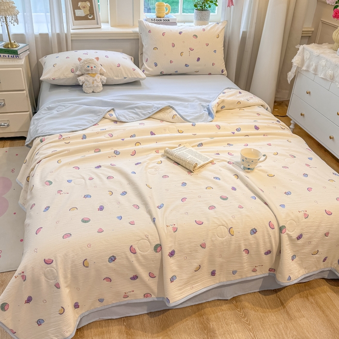 91家纺网 家纺一手货源 找家纺 爱屋及屋 2026新款双层纱小包边棉花夏被【含买家秀】 小西瓜