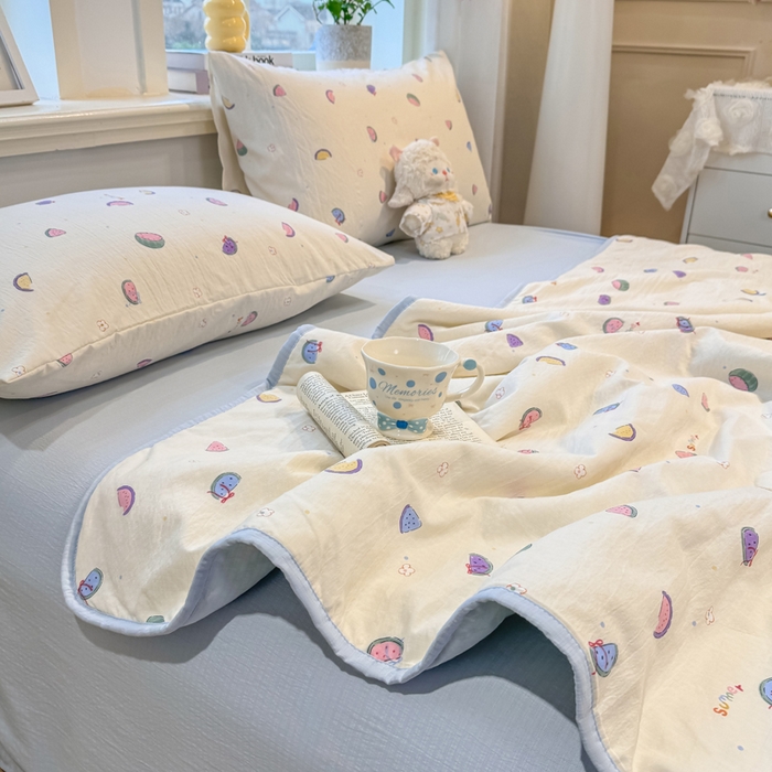 91家纺网 家纺一手货源 找家纺 爱屋及屋 2026新款双层纱小包边棉花夏被【含买家秀】 小西瓜