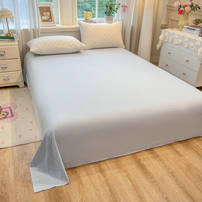 91家纺网 家纺一手货源 找家纺 爱屋及屋 2026新款双层纱小包边棉花夏被【含买家秀】 蓝色波点