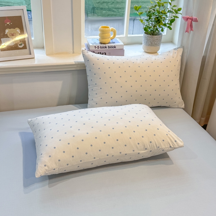 91家纺网 家纺一手货源 找家纺 爱屋及屋 2026新款双层纱小包边棉花夏被【含买家秀】 蓝色波点