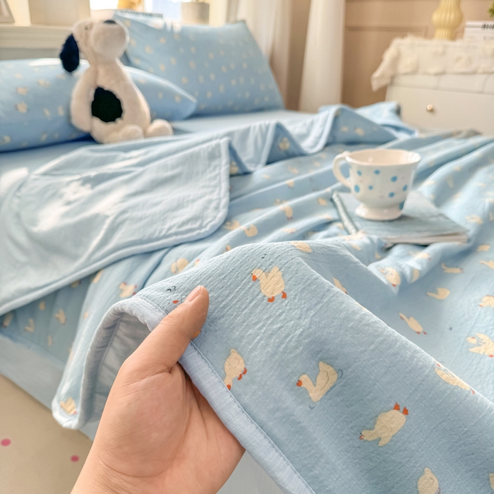 91家纺网 家纺一手货源 找家纺 爱屋及屋 2026新款双层纱小包边棉花夏被【含买家秀】 向天歌