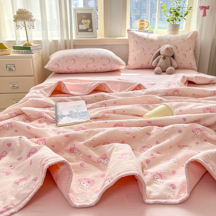 91家纺网 家纺一手货源 找家纺 爱屋及屋 2026新款双层纱小包边棉花夏被【含买家秀】 草莓甜筒