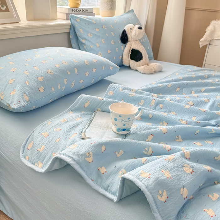 91家纺网 家纺一手货源 找家纺 爱屋及屋 2026新款双层纱小包边棉花夏被【含买家秀】 向天歌