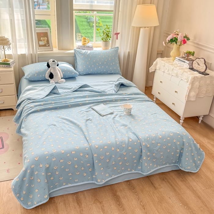 91家纺网 家纺一手货源 找家纺 爱屋及屋 2026新款双层纱小包边棉花夏被【含买家秀】 向天歌