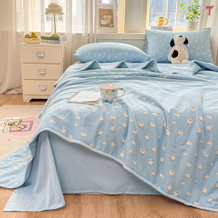 91家纺网 家纺一手货源 找家纺 爱屋及屋 2026新款双层纱小包边棉花夏被【含买家秀】 向天歌