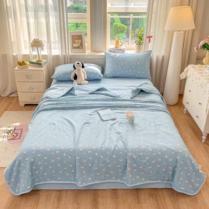 91家纺网 家纺一手货源 找家纺 爱屋及屋 2026新款双层纱小包边棉花夏被【含买家秀】 向天歌