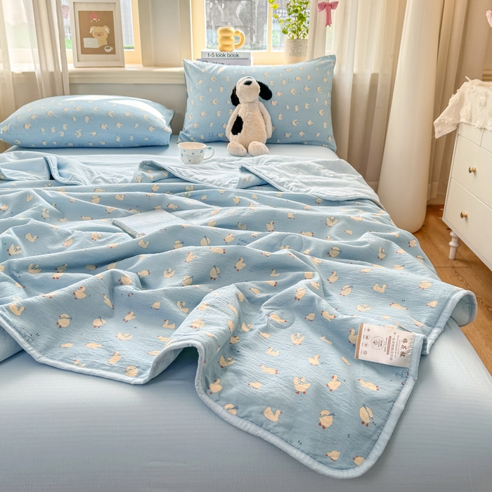 91家纺网 家纺一手货源 找家纺 爱屋及屋 2026新款双层纱小包边棉花夏被【含买家秀】 向天歌