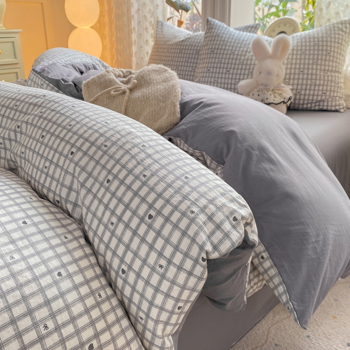 91家纺网 家纺一手货源 找家纺 豫见家纺 2026新款古法水洗仿棉云感纱四件套 甜心乐园