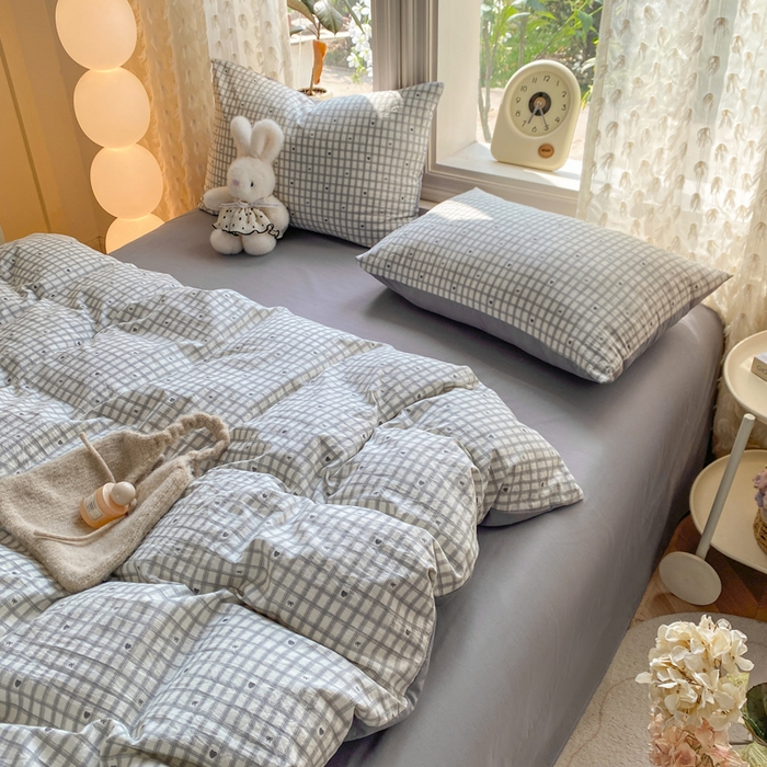 91家纺网 家纺一手货源 找家纺 豫见家纺 2026新款古法水洗仿棉云感纱四件套 甜心乐园