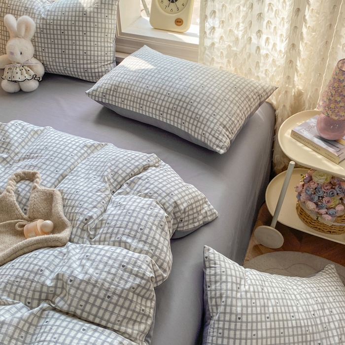 91家纺网 家纺一手货源 找家纺 豫见家纺 2026新款古法水洗仿棉云感纱四件套 甜心乐园