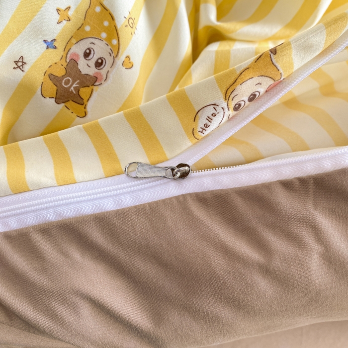 91家纺网 家纺一手货源 找家纺 豫见家纺 2026新款古法水洗仿棉云感纱四件套 晚安小星星