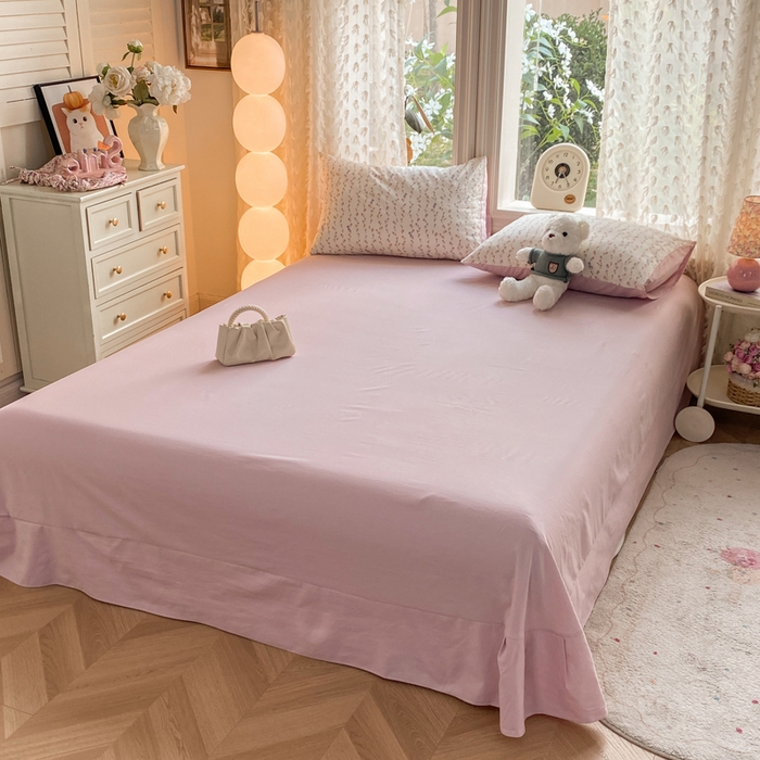 91家纺网 家纺一手货源 找家纺 豫见家纺 2026新款古法水洗仿棉云感纱四件套 夏日初恋