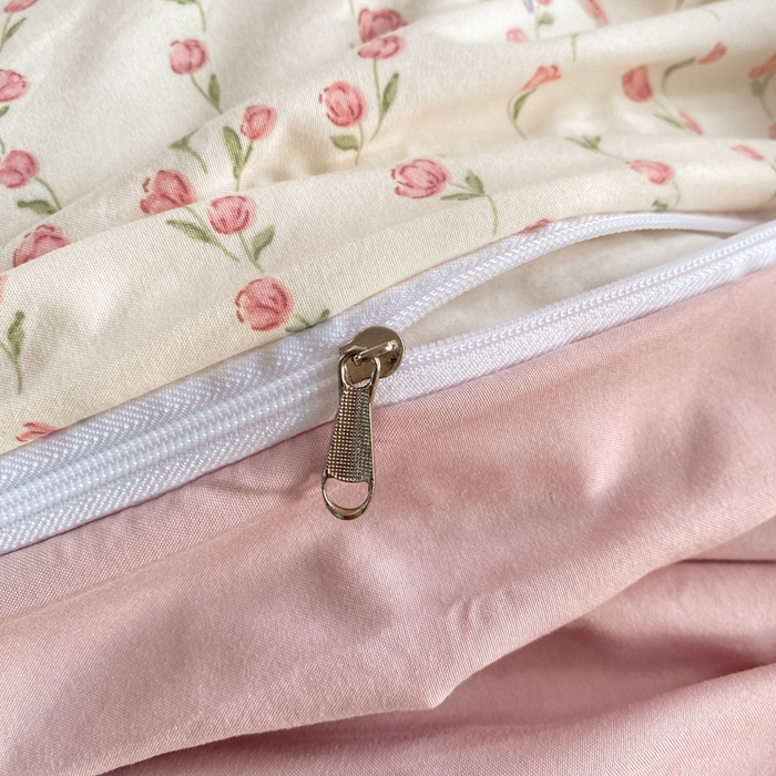 91家纺网 家纺一手货源 找家纺 豫见家纺 2026新款古法水洗仿棉云感纱四件套 夏日初恋