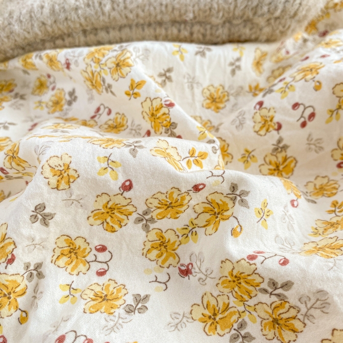 91家纺网 家纺一手货源 找家纺 豫见家纺 2026新款古法水洗仿棉云感纱四件套 小黄花