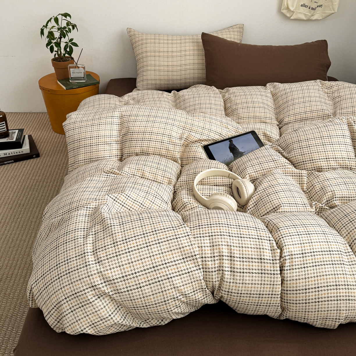 91家纺网 家纺一手货源 找家纺 （总）三朵家纺 2026春夏新款纯天然棉麻舒适简约风四件套