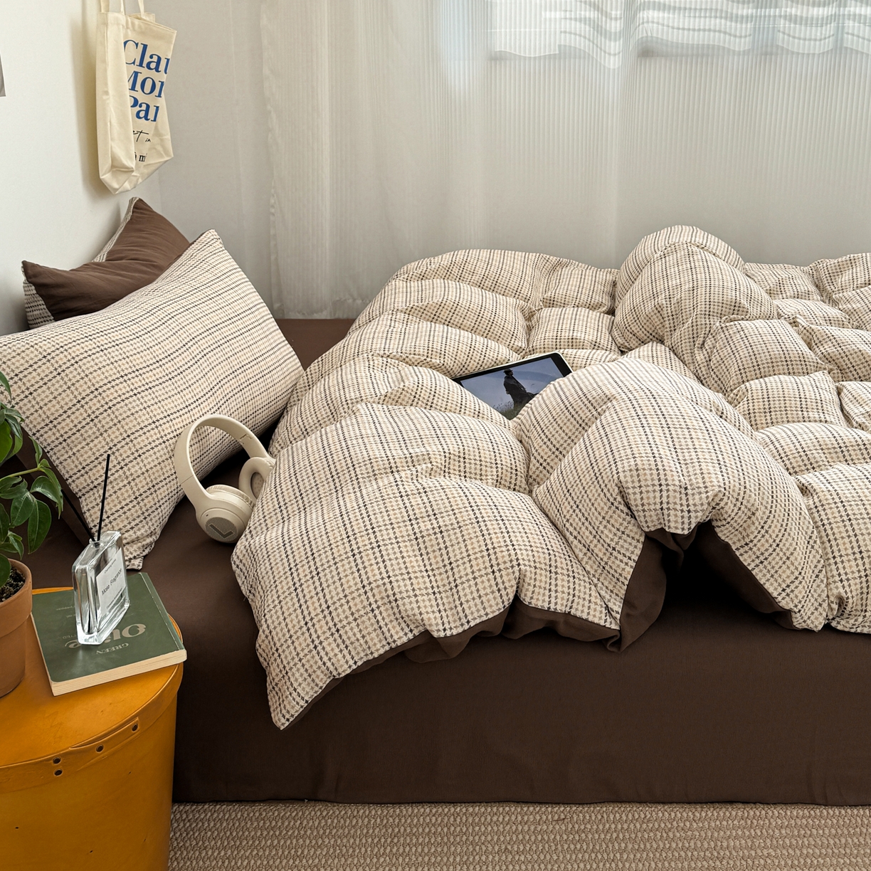 91家纺网 家纺一手货源 找家纺 三朵家纺 2026春夏新款纯天然棉麻舒适简约风四件套 贝亚特