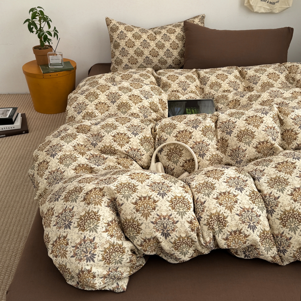 三朵家纺 2026春夏新款纯天然棉麻舒适简约风四件套 拉斐特