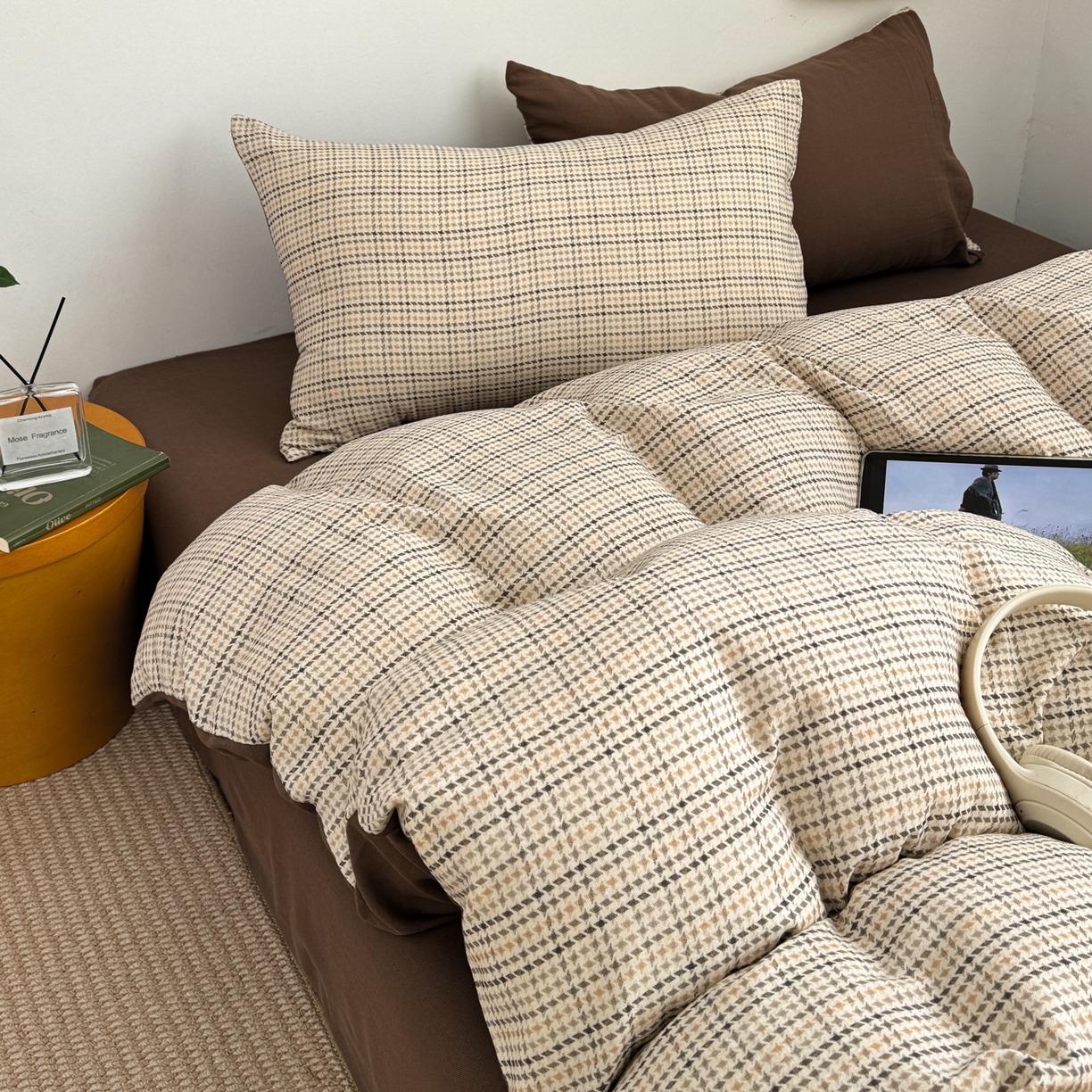 91家纺网 家纺一手货源 找家纺 三朵家纺 2026春夏新款纯天然棉麻舒适简约风四件套 贝亚特