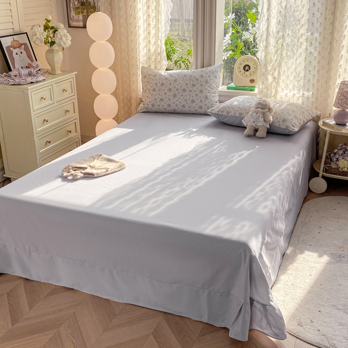 91家纺网 家纺一手货源 找家纺 豫见家纺 2026新款古法水洗仿棉云感纱四件套 小幸福