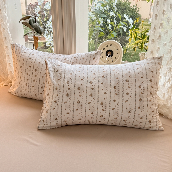 91家纺网 家纺一手货源 找家纺 豫见家纺 2026新款古法水洗仿棉云感纱四件套 知秋