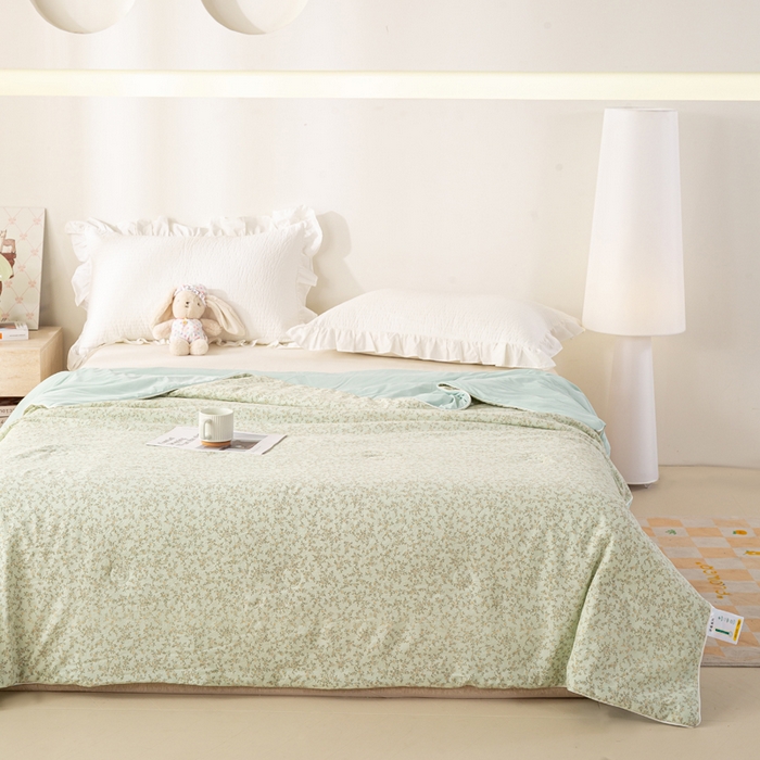 91家纺网 家纺一手货源 找家纺 米乐被业 2026新款仿棉凉感夏被被子被芯 芬芳